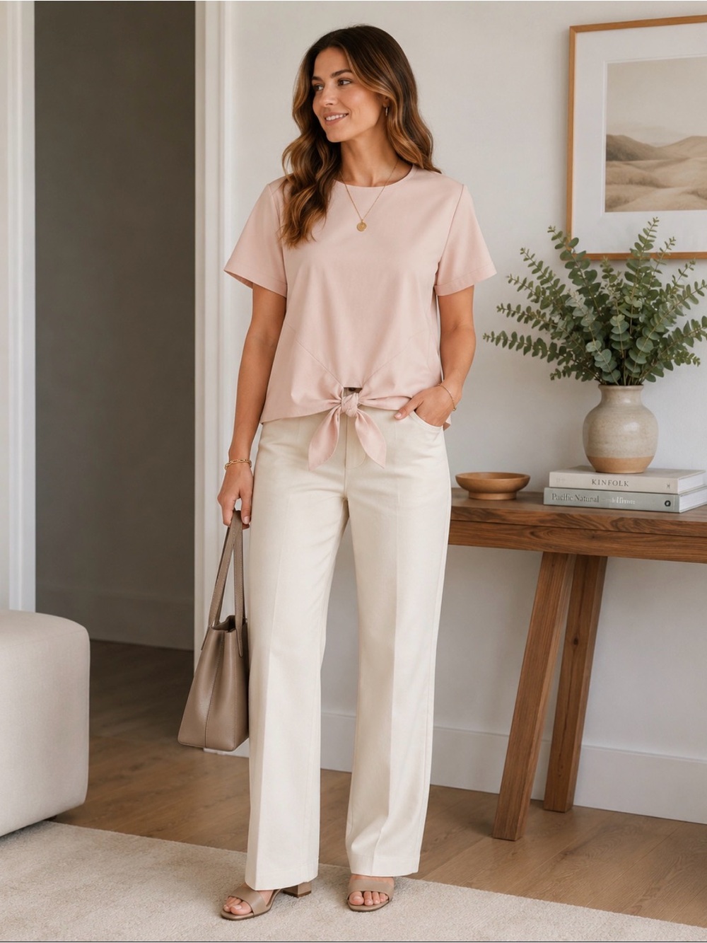 Ted Baker London Pink Short Sleeve Front Tie Top Size 4